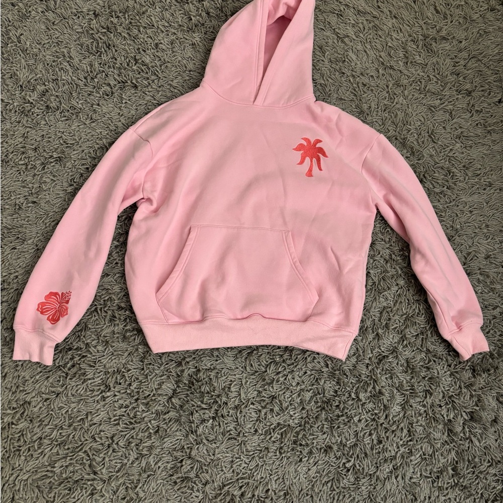 Pink Palm Puff hoodie